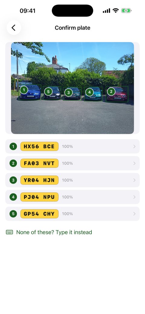 Confirming a detected registration